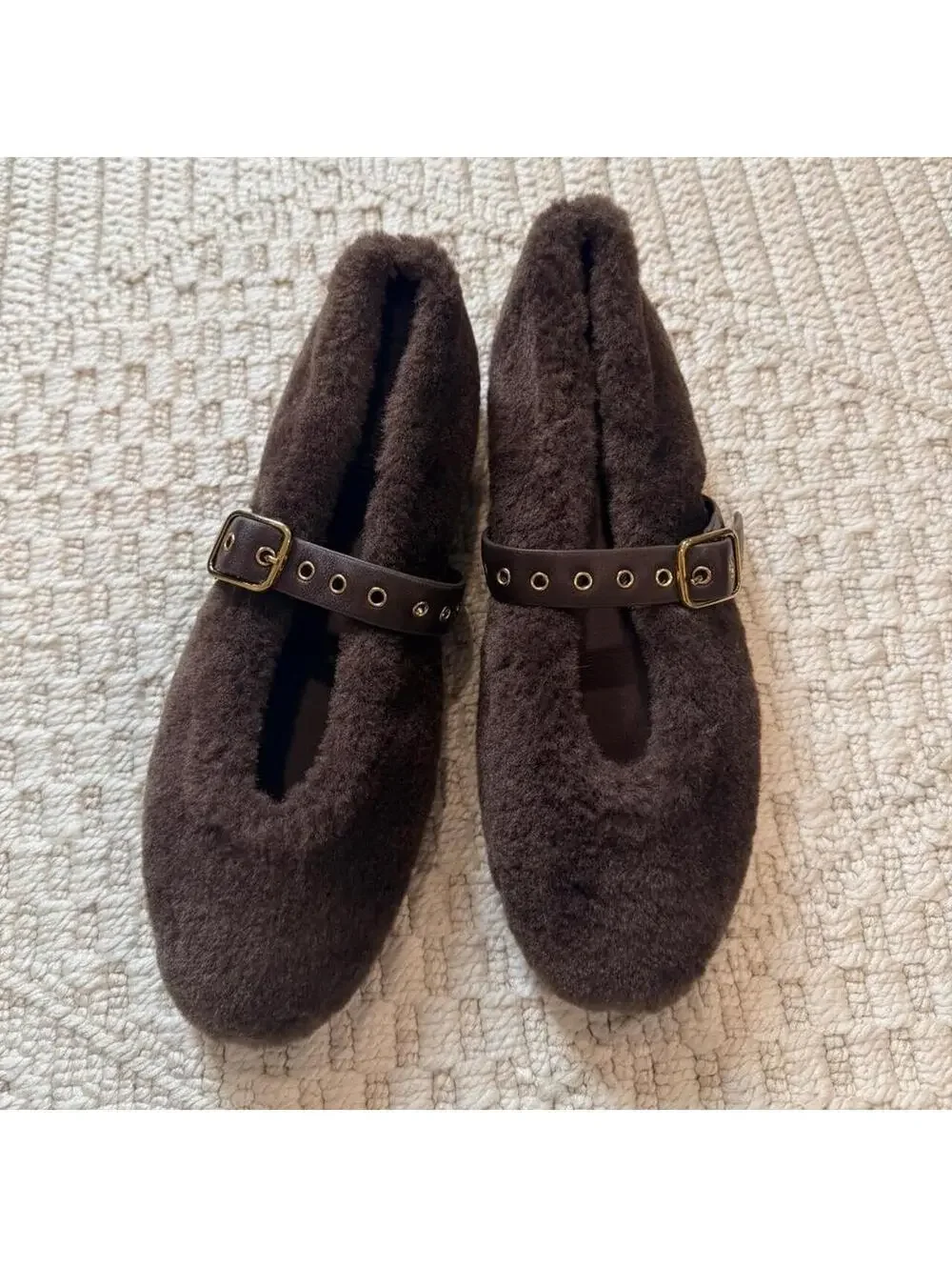 Madewell Women's Remy Faux Fur Mary Jane Flats